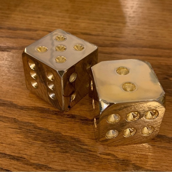 Vintage Die-Cast Brass Dice Novelty Clock - Picture 7 of 9